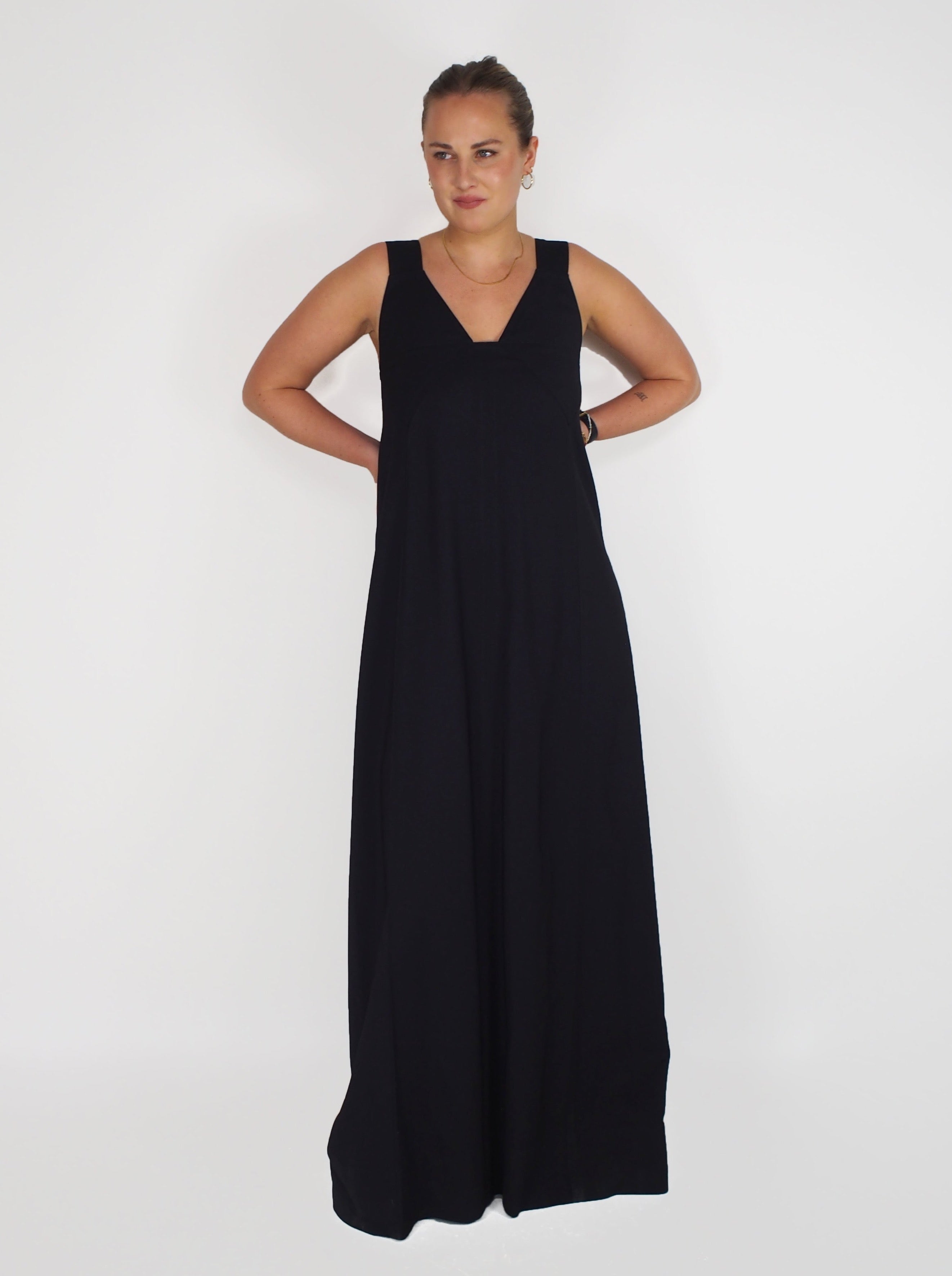 Plan C-Dress - Navy/Black-Dresses-Boboli-Vancouver-Canada