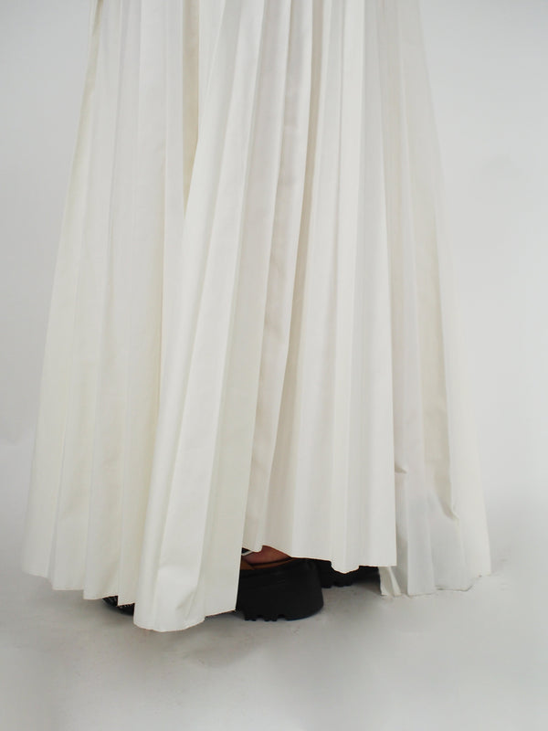 Plan C-Pleated Long Dress - Butter-Dresses-Boboli-Vancouver-Canada