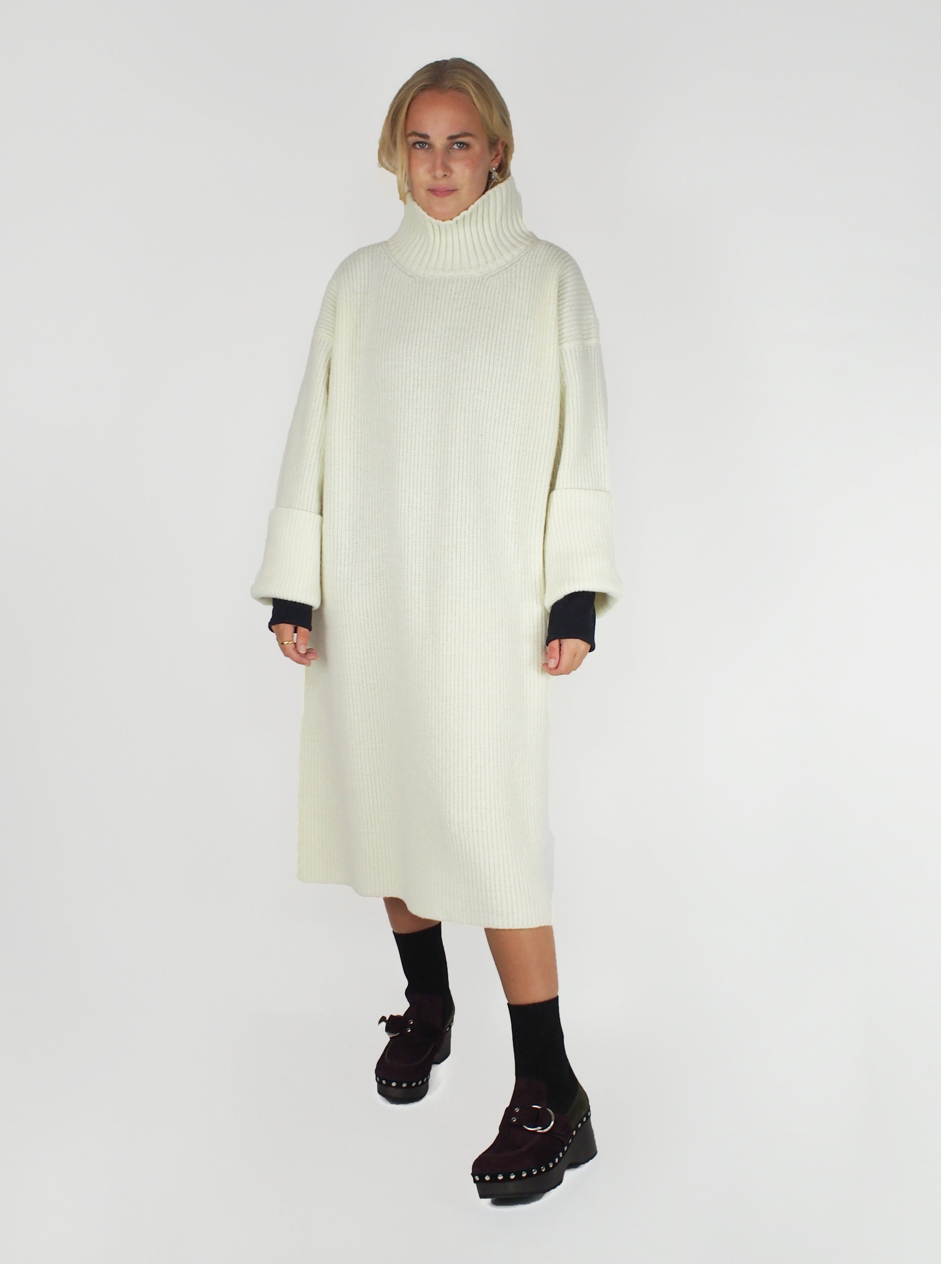 Sibel Saral-Oversized Fusun T/N Dress - White-Dresses-Boboli-Vancouver-Canada