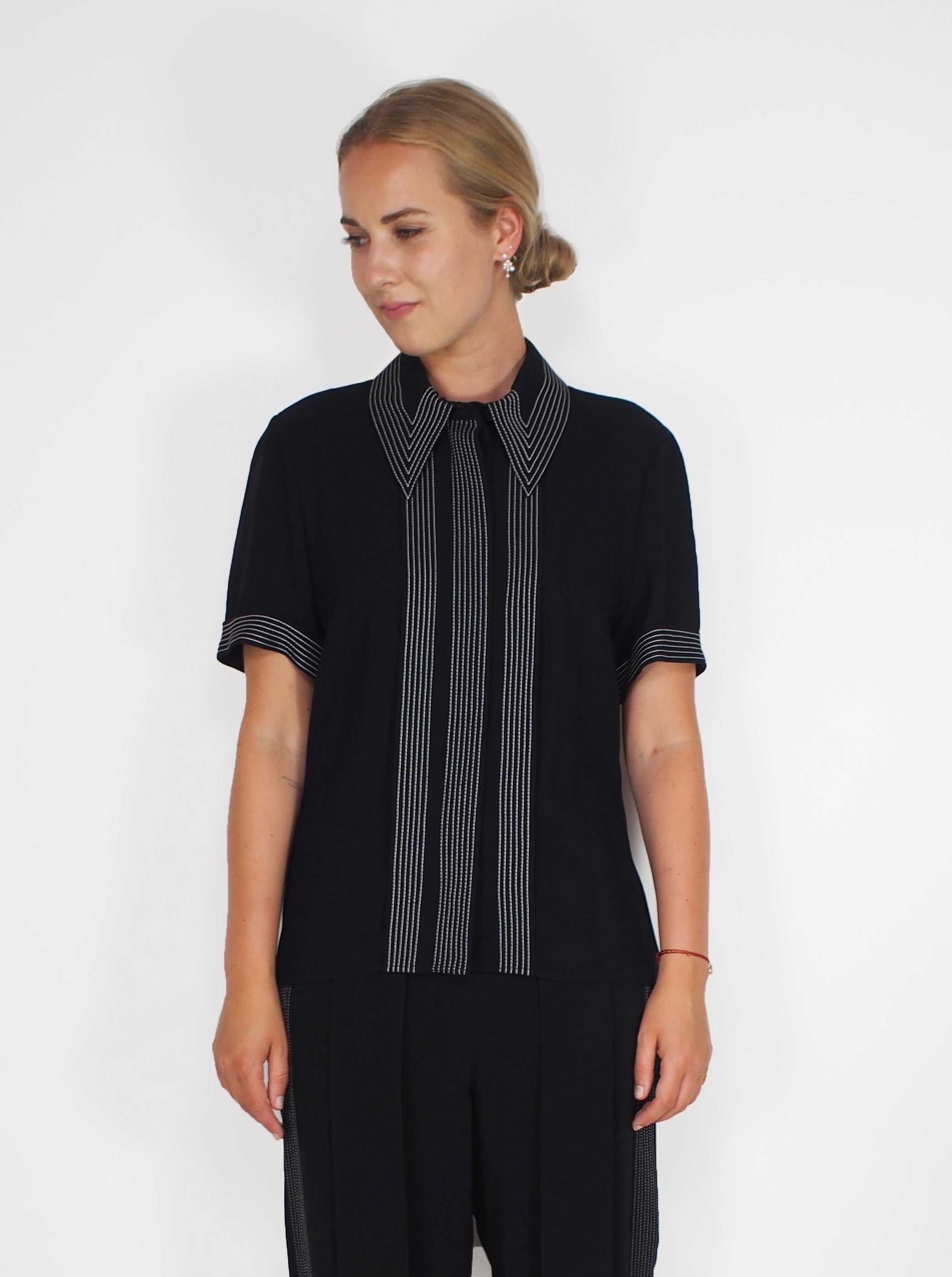 Stella McCartney-Rosa Shirt - Black-Shirts-Boboli-Vancouver-Canada