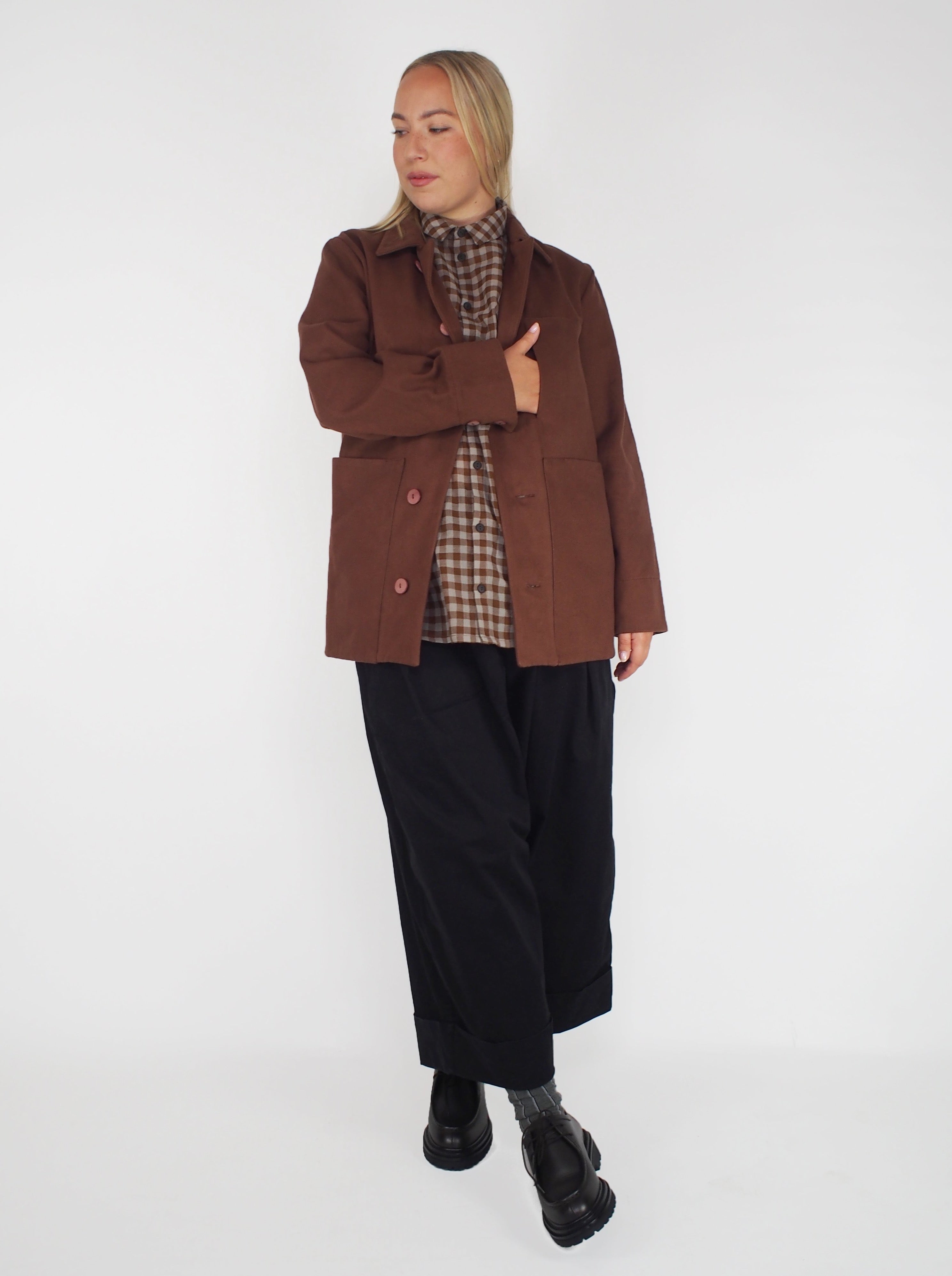 Toogood-Brushed Cotton Blacksmith Jacket - Russet-Jackets-Boboli-Vancouver-Canada