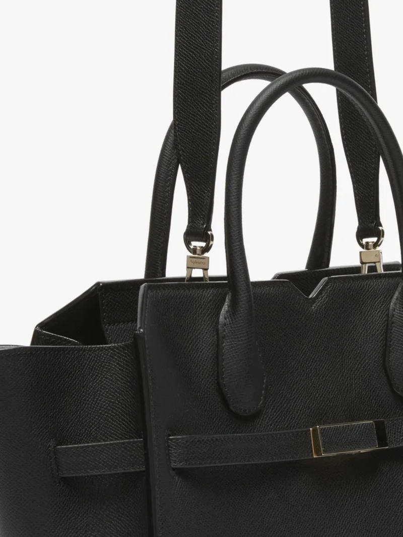 Valextra-Milano Two Handles Medium Bag - Black-Bags-One Size-Boboli-Vancouver-Canada