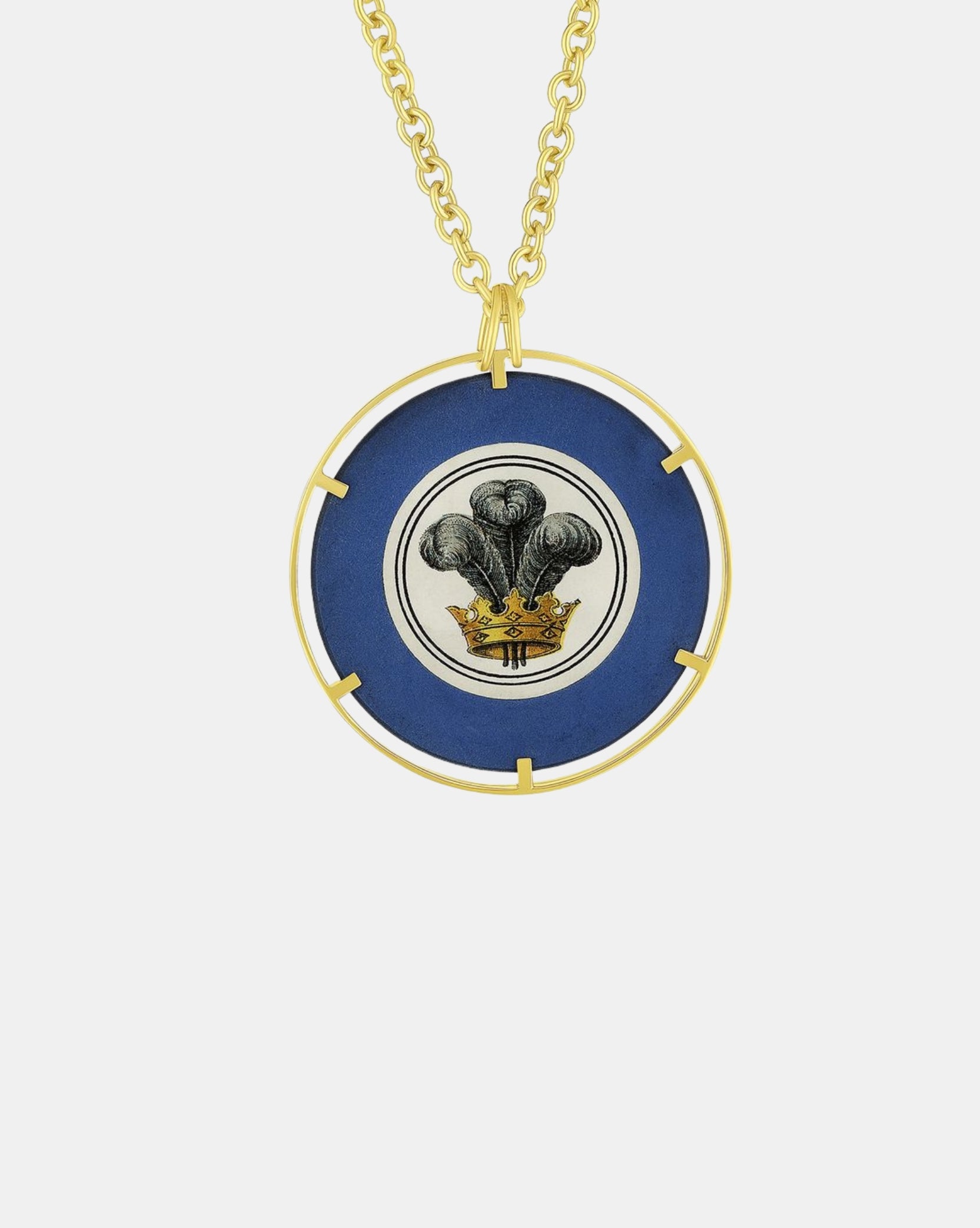 Francesca Villa-Money-Go-Round Pendant - Blue Crown-Jewellery-Boboli-Vancouver-Canada