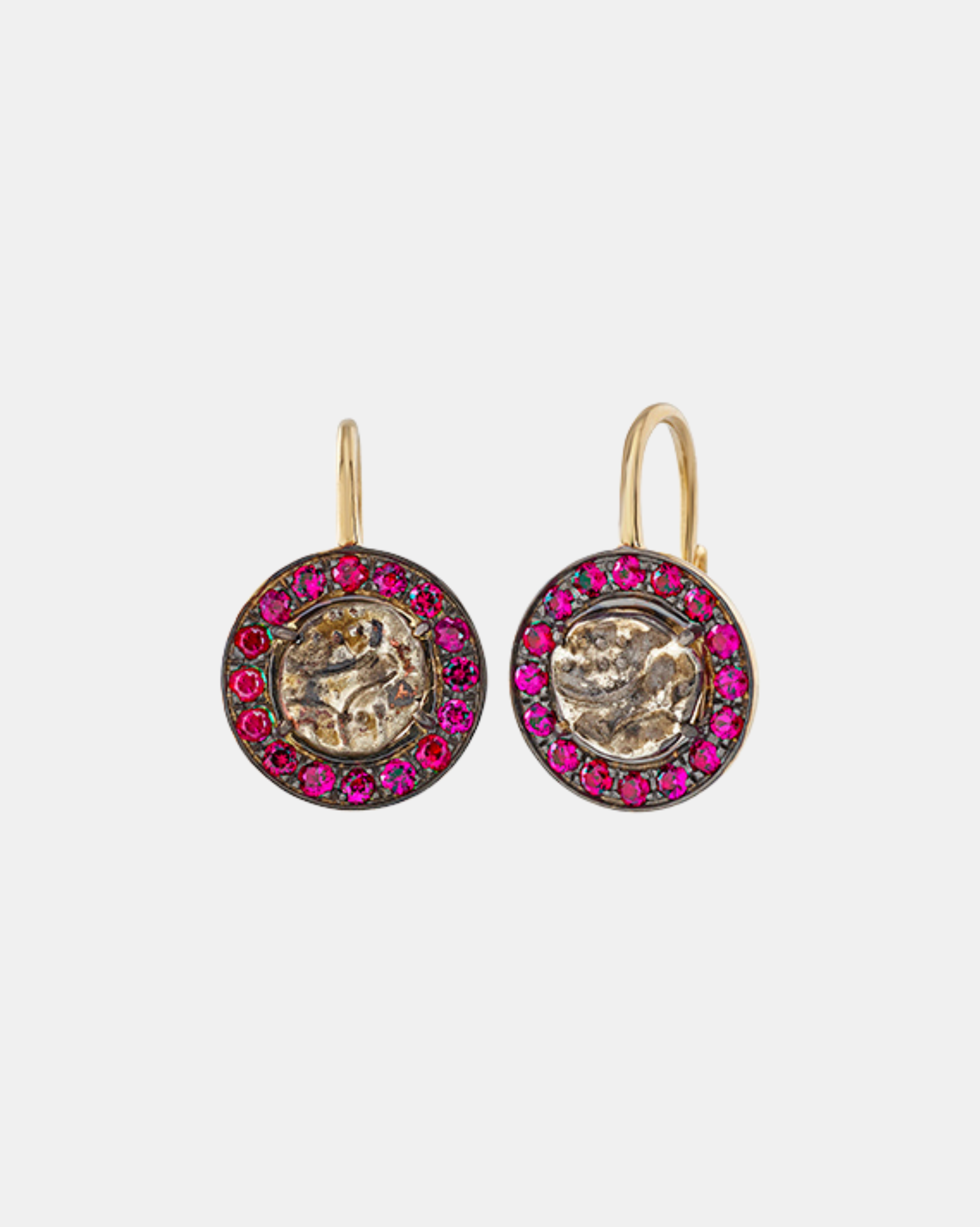 Francesca Villa-Fanam Coin Ruby Earrings-Jewellery-Boboli-Vancouver-Canada