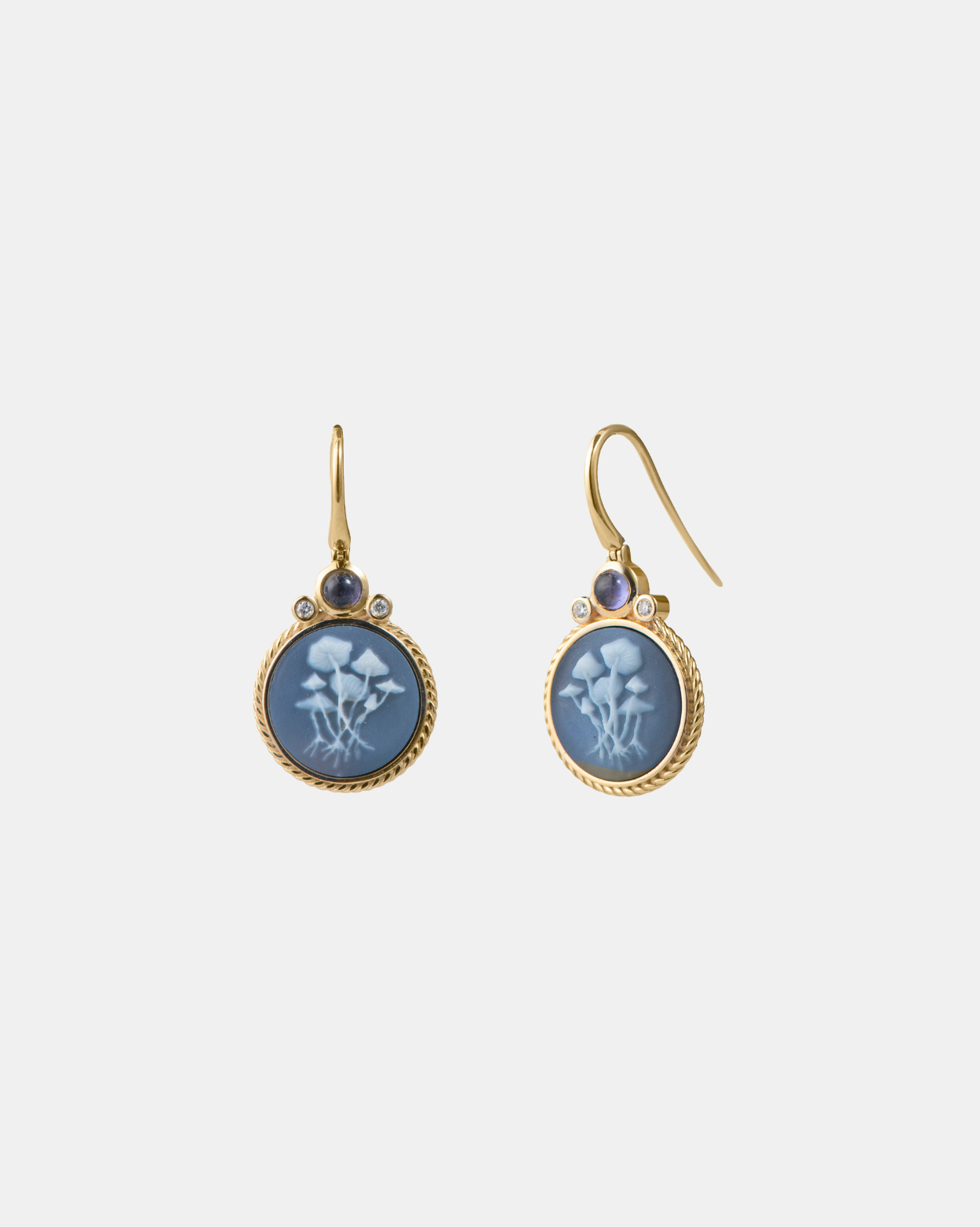 Something Blue Earrings - Gold/Diamonds