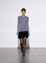 Tibi-Feather Weight Ribbed Crewneck - Grey-Sweaters-Boboli-Vancouver-Canada