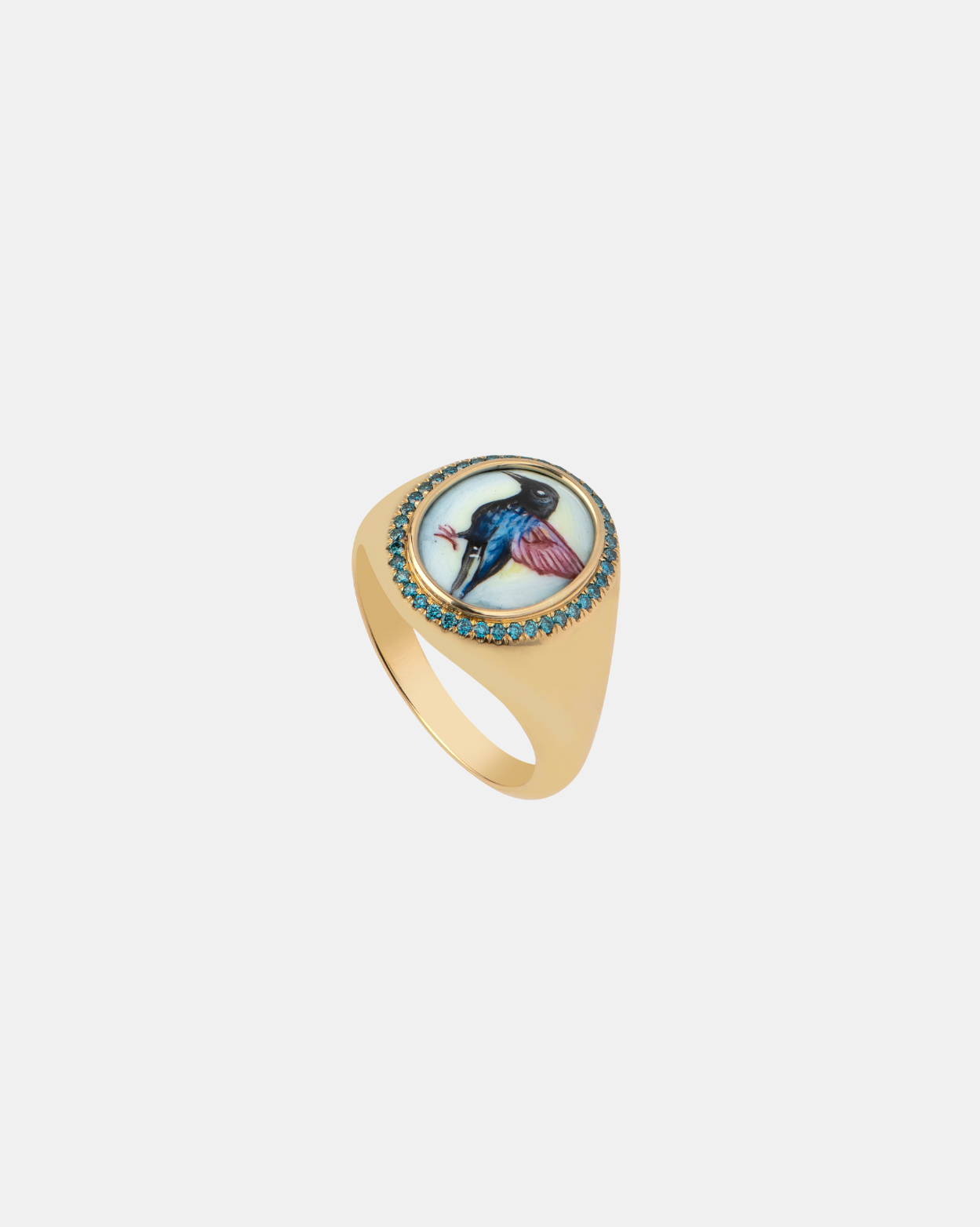 Balance Signet Ring - Gold/Diamonds