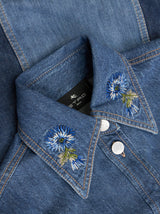 Etro-Denim Shirt w/Embroidery - Blue-Shirts-Boboli-Vancouver-Canada
