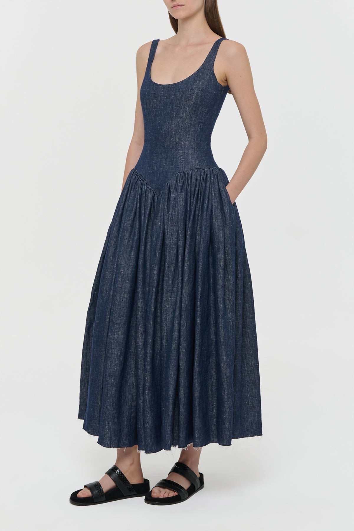 Gabriela Hearst-Isai Dress - Denim-Dresses-Boboli-Vancouver-Canada