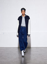 Tibi-Felted Wool Cocoon Varsity Bomber - Navy-Coats-Boboli-Vancouver-Canada