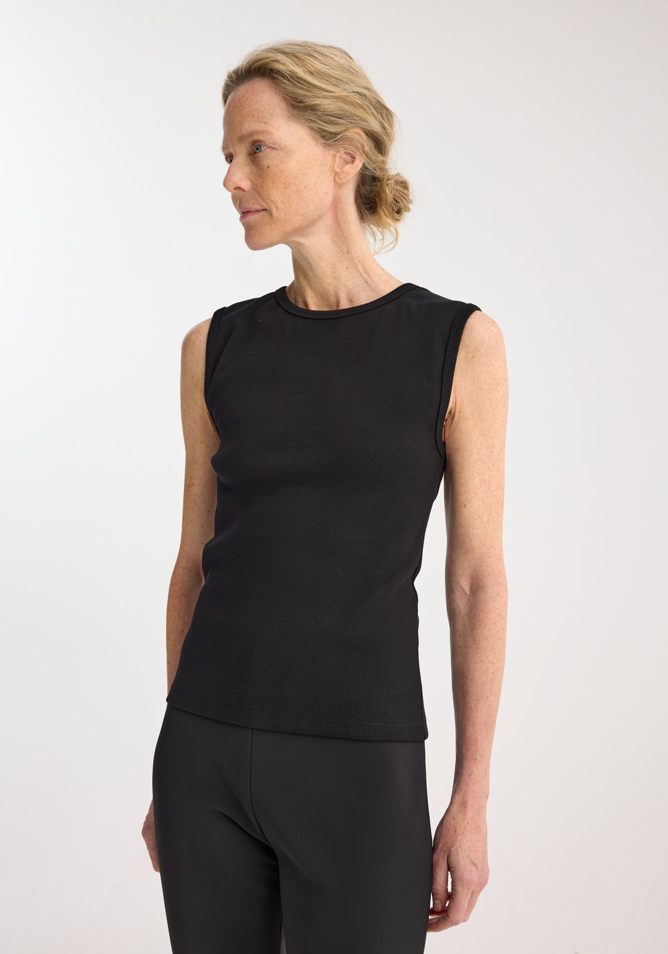 Dense Rib Tank Top - Black