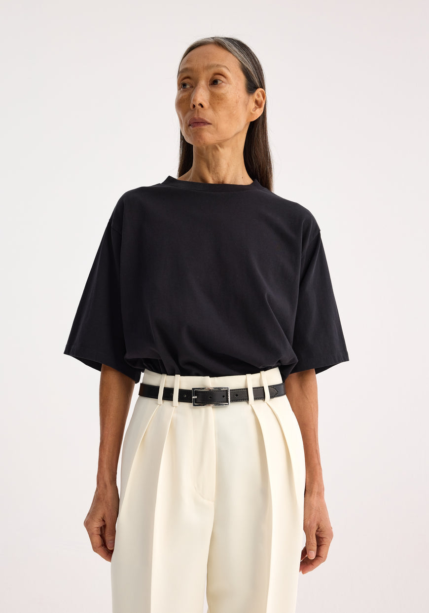 Oversized Cotton T-Shirt - Black