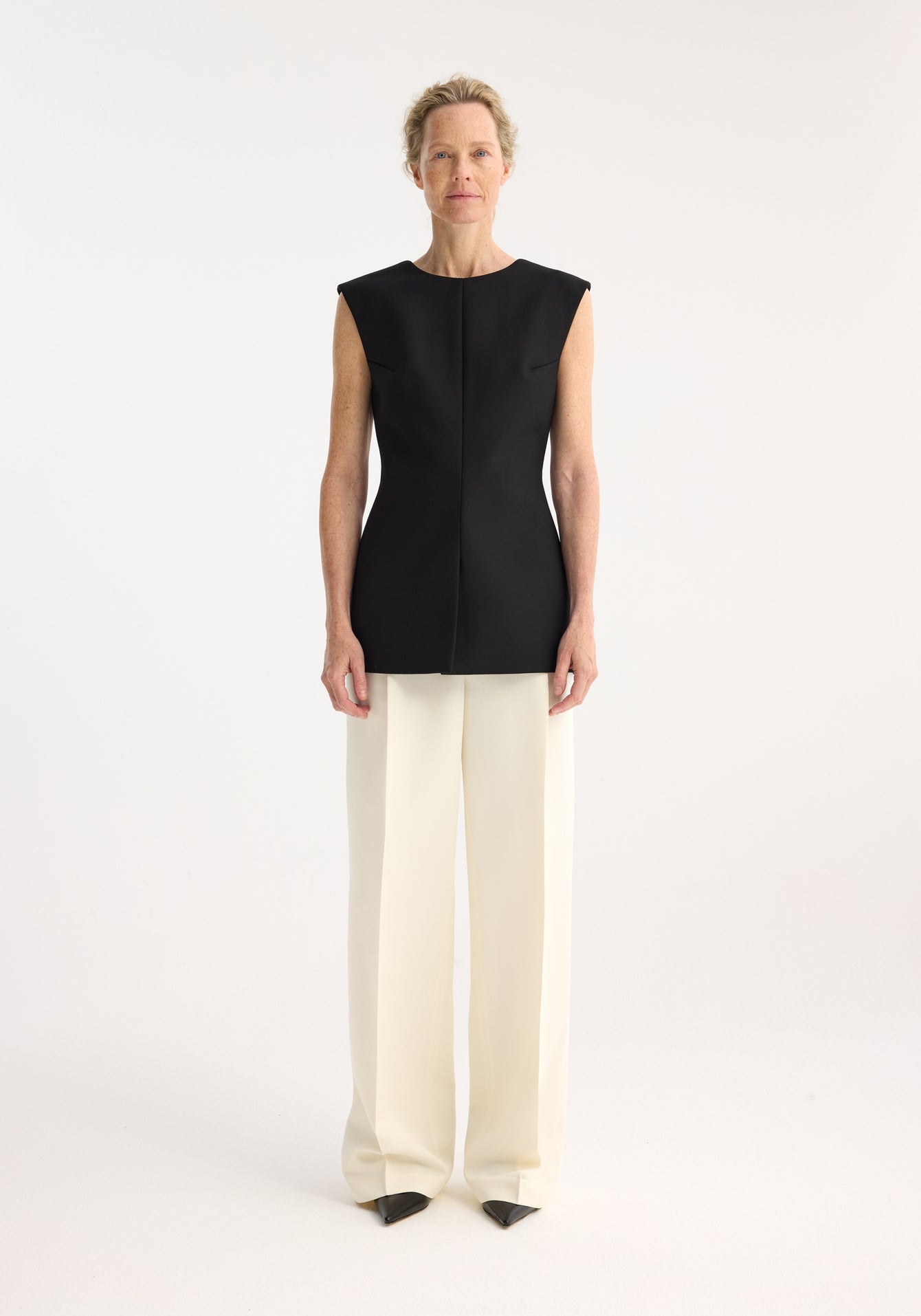 Sculptural Open Back Top - Black