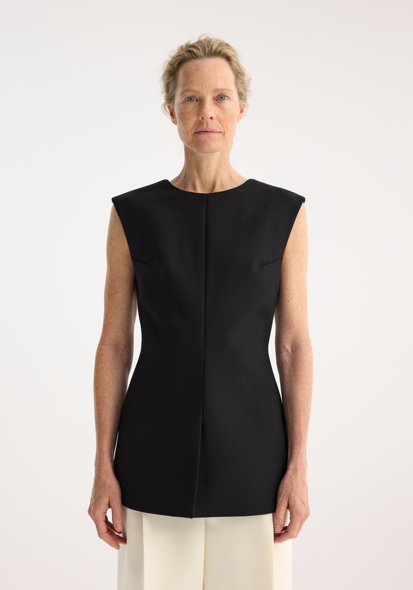 Sculptural Open Back Top - Black