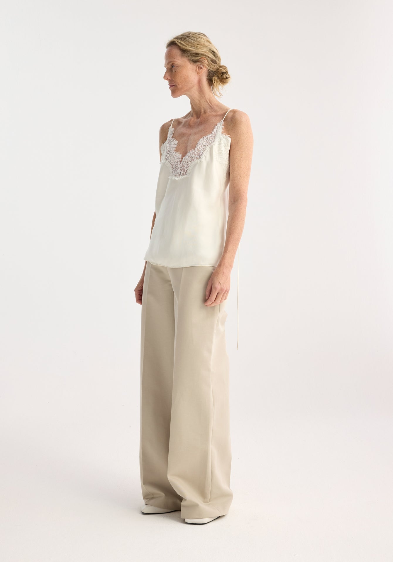 Silk Lace Camisole Top - Cream