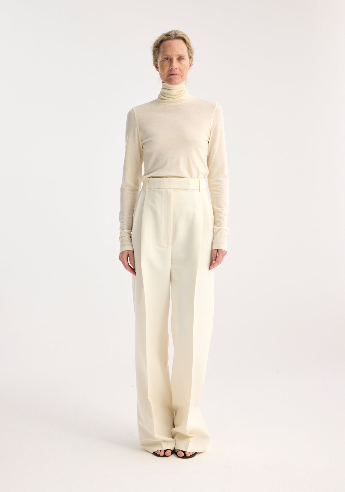 High-Waist Tailored Trousers - Off White