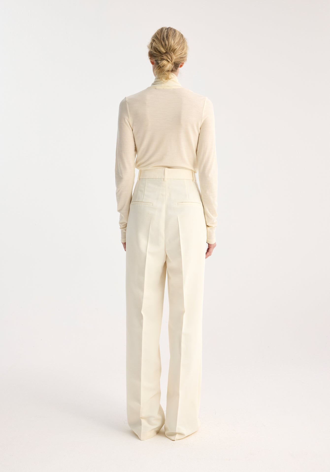 High-Waist Tailored Trousers - Off White