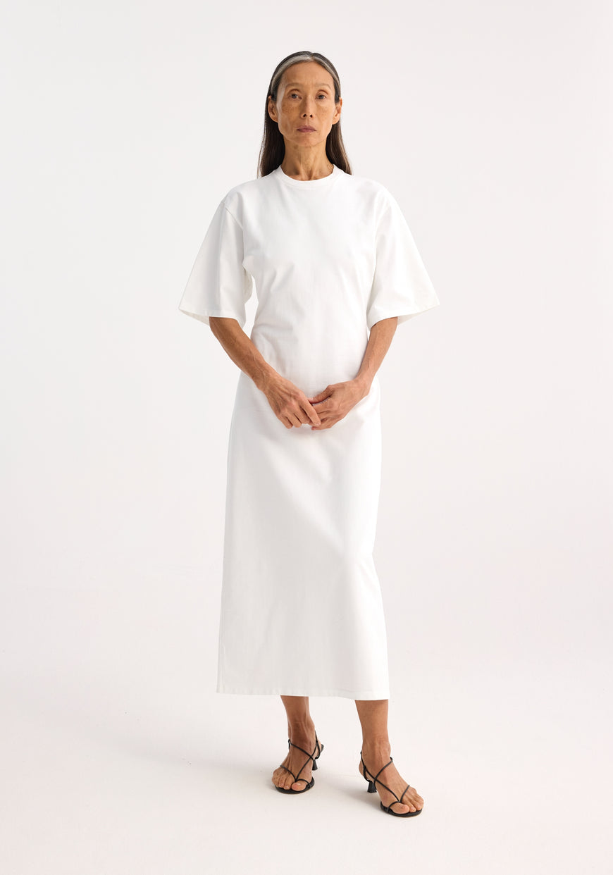 Jersey Fitted T-Shirt Dress - Optic White