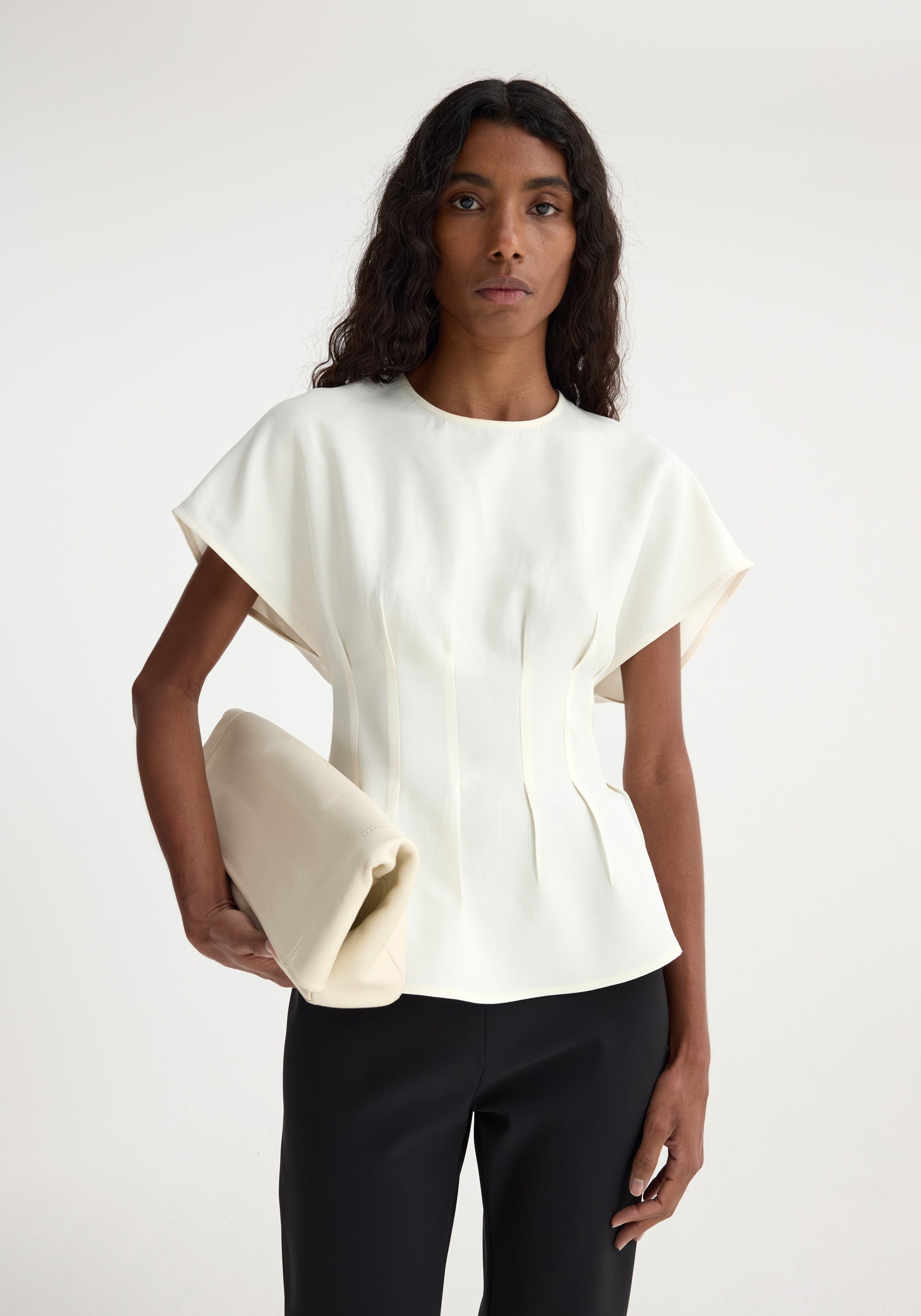 Sculptural Waisted Top - Off White