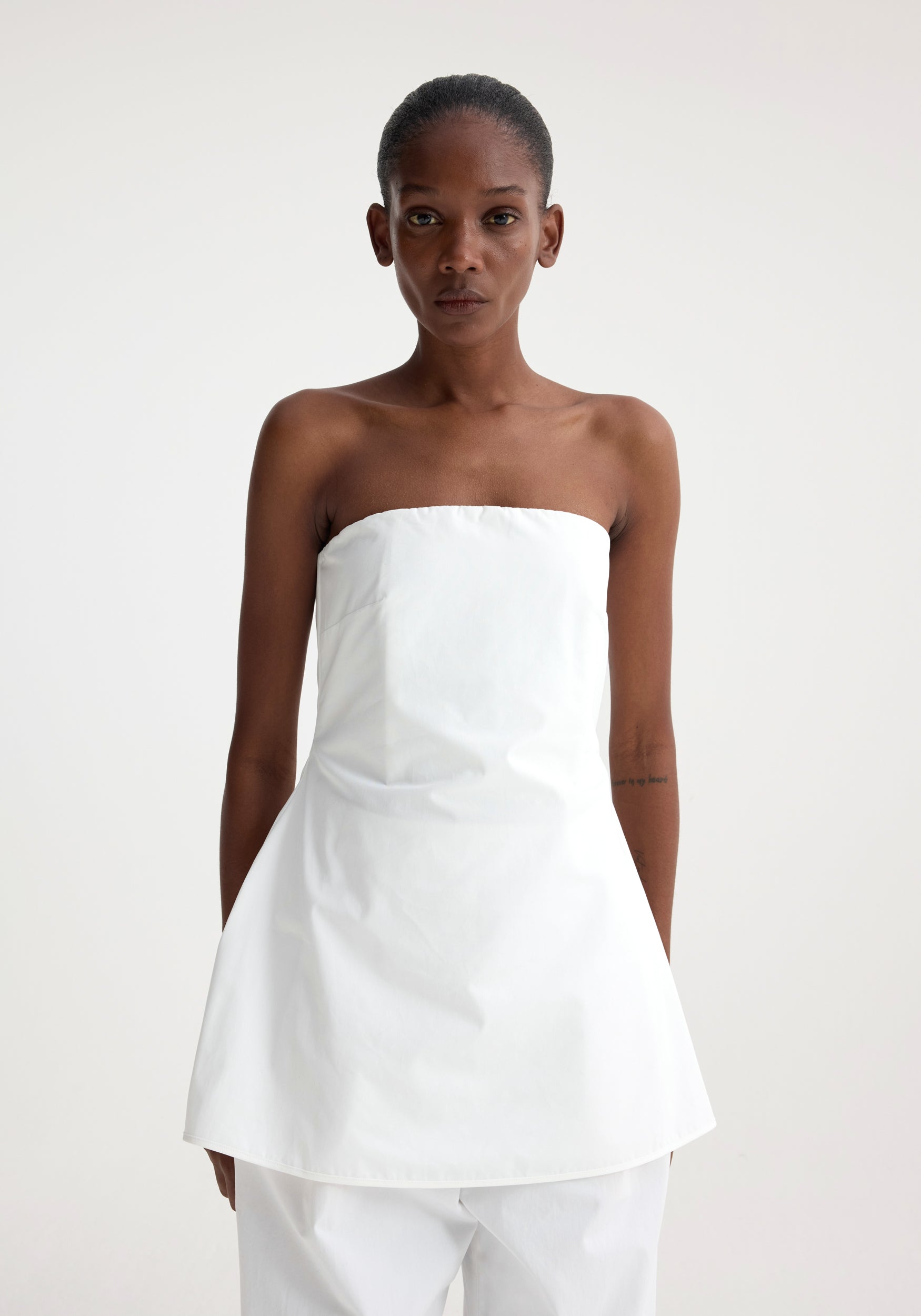 Poplin Bustier Top - Optic White
