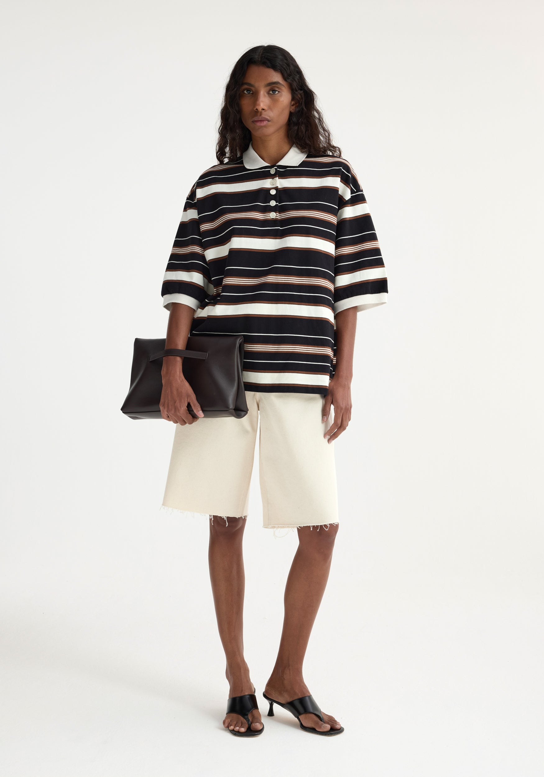 Striped Oversized Polo - Block Stripe