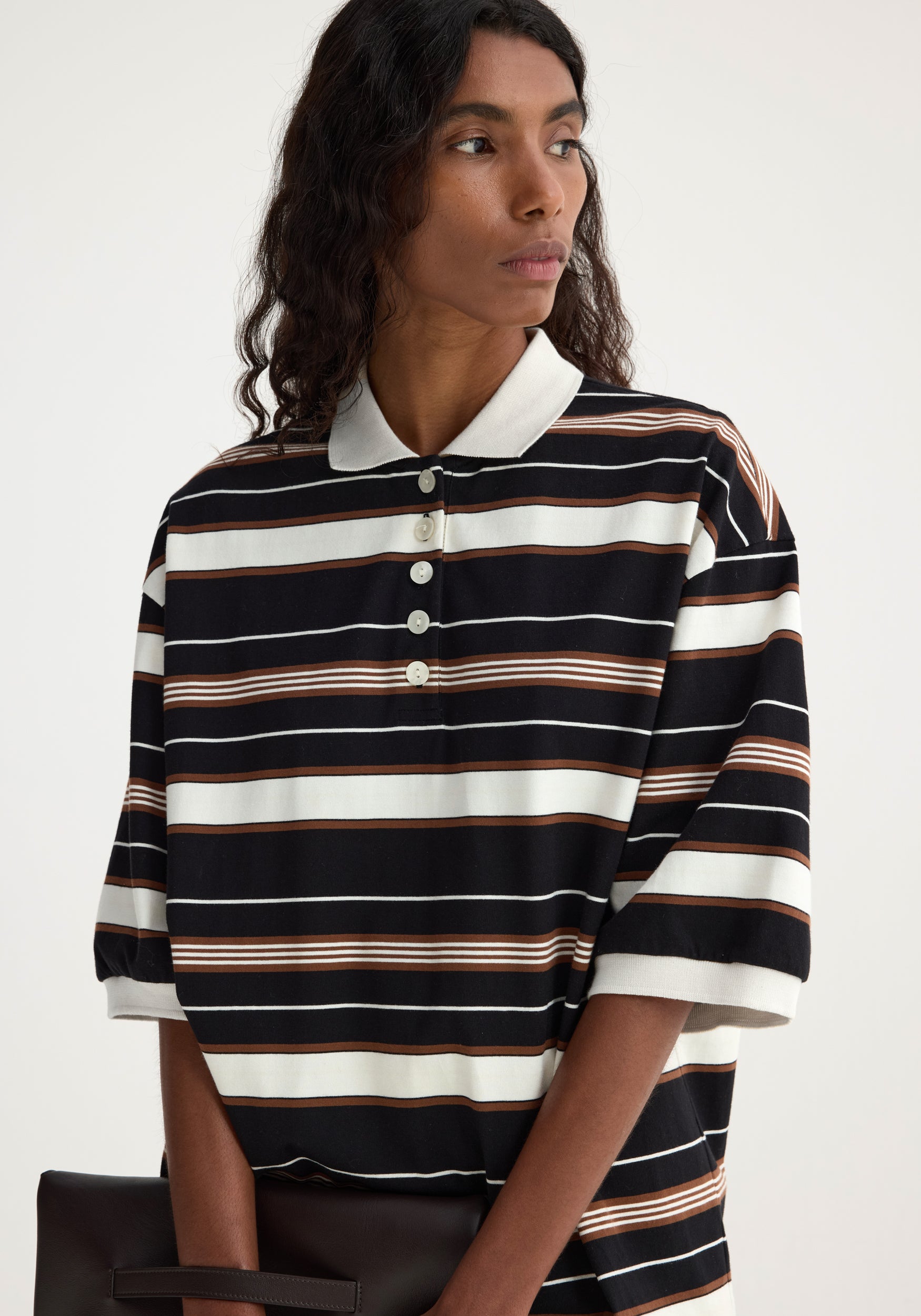 Striped Oversized Polo - Block Stripe