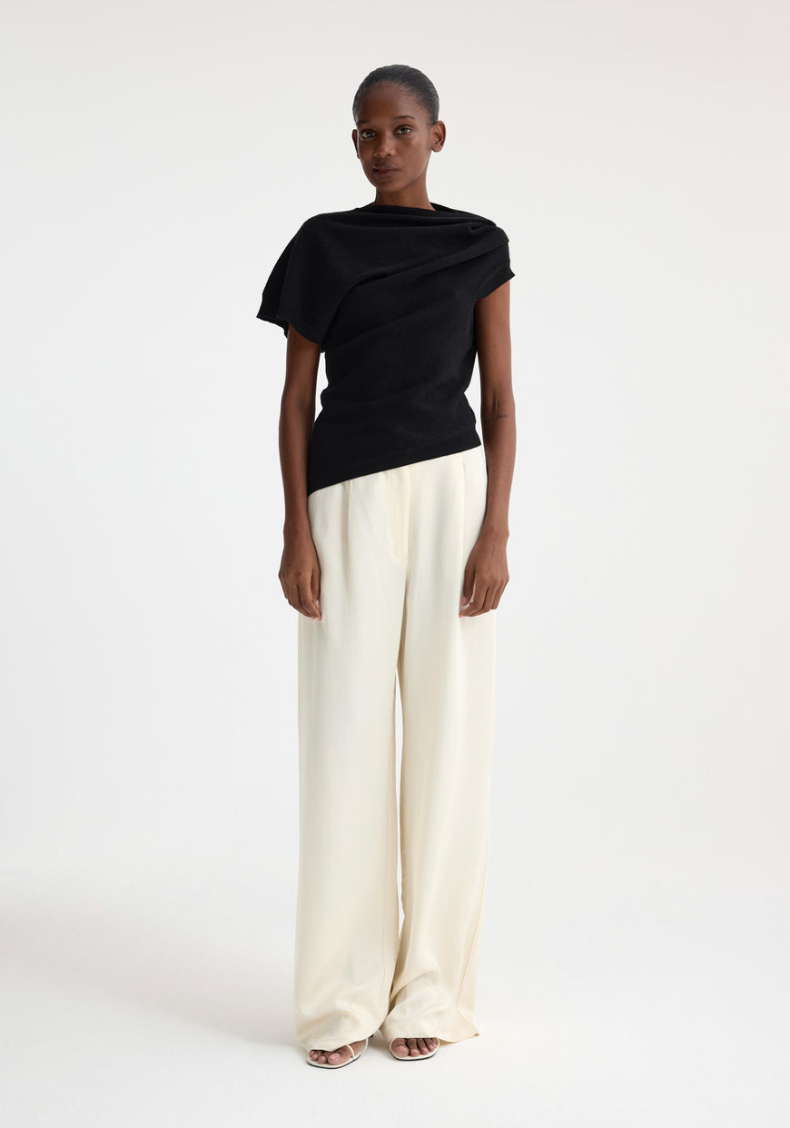 Deconstructed Knitted Top - Black