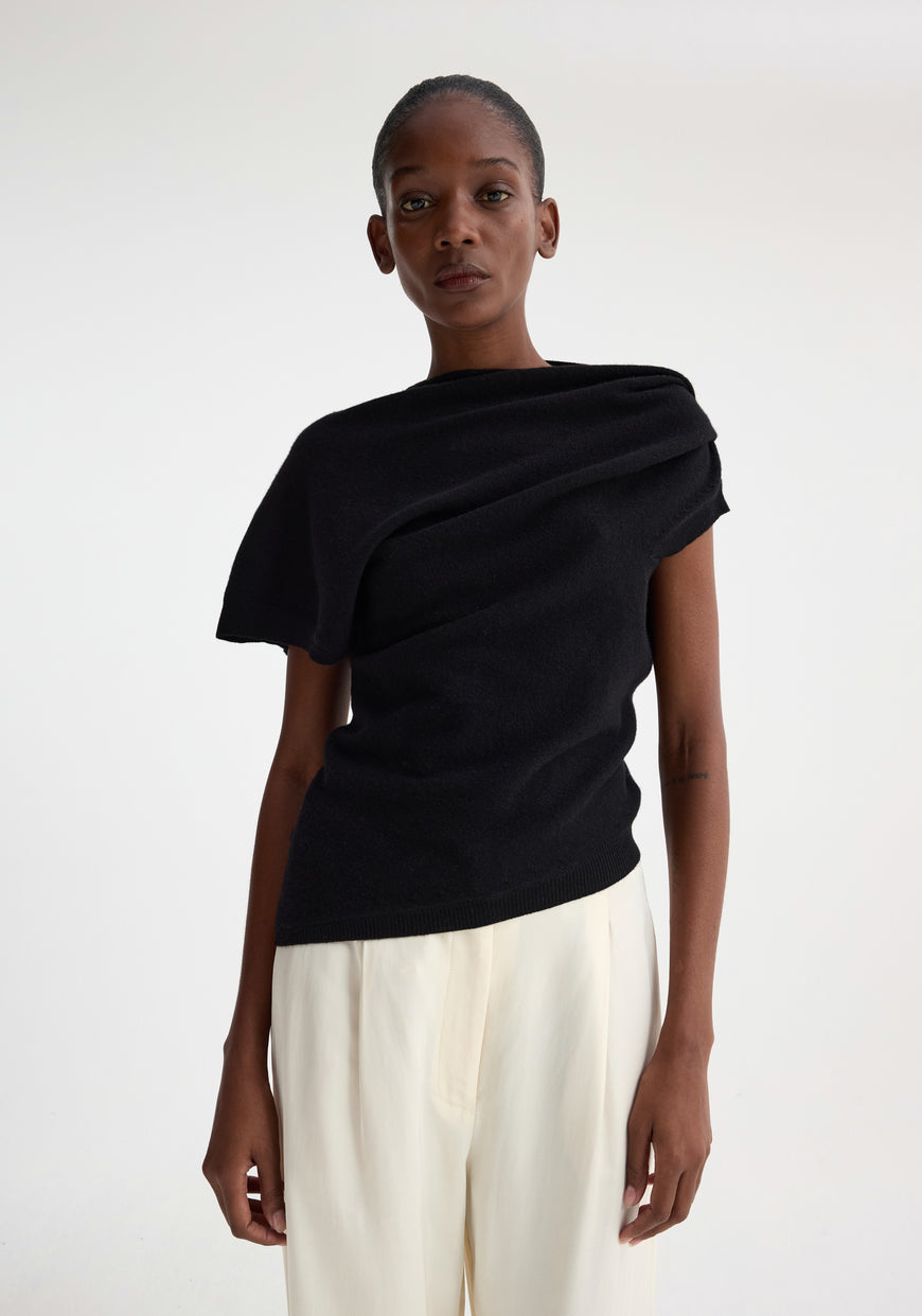 Deconstructed Knitted Top - Black