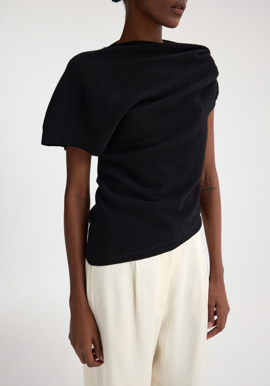 Deconstructed Knitted Top - Black