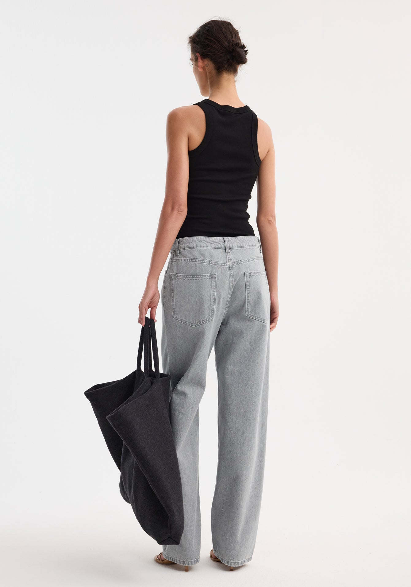 Rohe-Signature Baggy Fit Denim - Washed Grey-Pants-Boboli-Vancouver-Canada