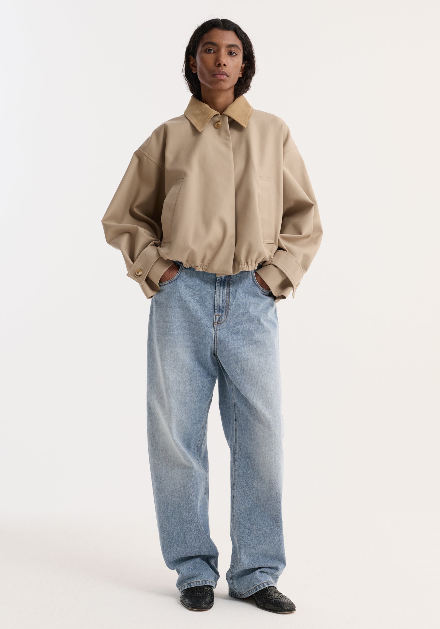 Rohe-Suede Collar Blouson Jacket - Sand-Jackets-Boboli-Vancouver-Canada