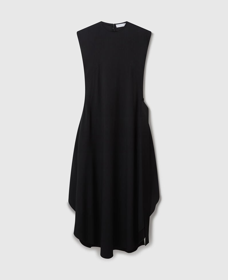 Stella McCartney-Envers Satin Long Shift Dress - Black-Dresses-Boboli-Vancouver-Canada