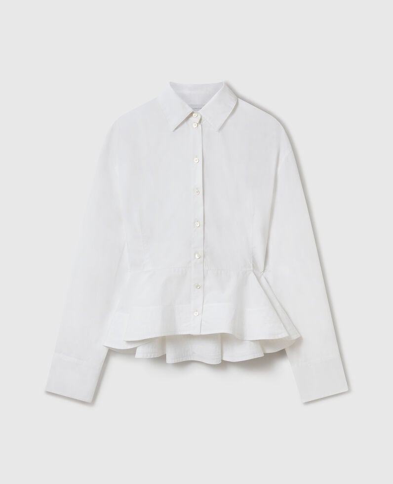Stella McCartney-Poplin Peplum Shirt - Pure White-Shirts-Boboli-Vancouver-Canada