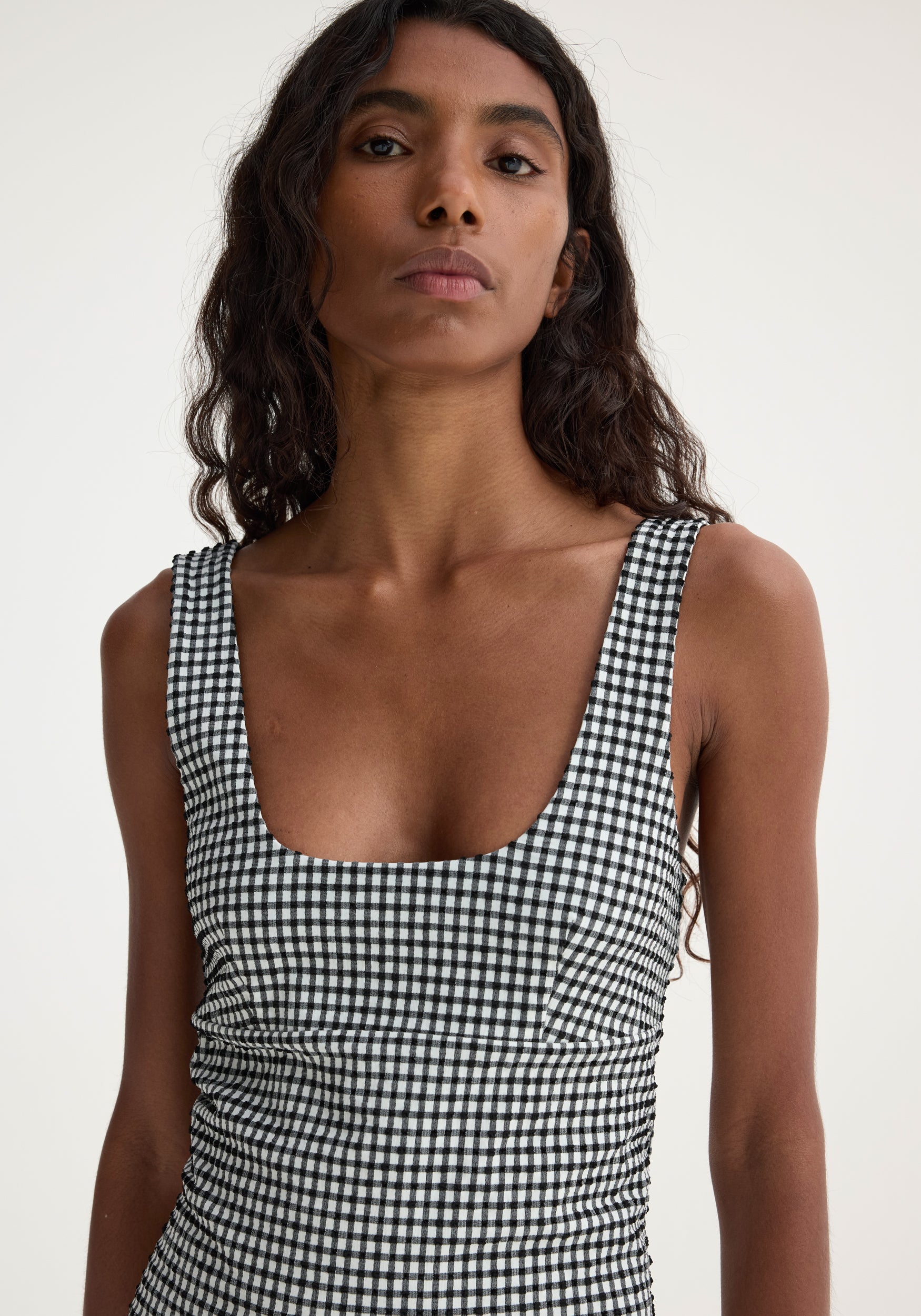Mini Gingham Dress - Black Gingham Check