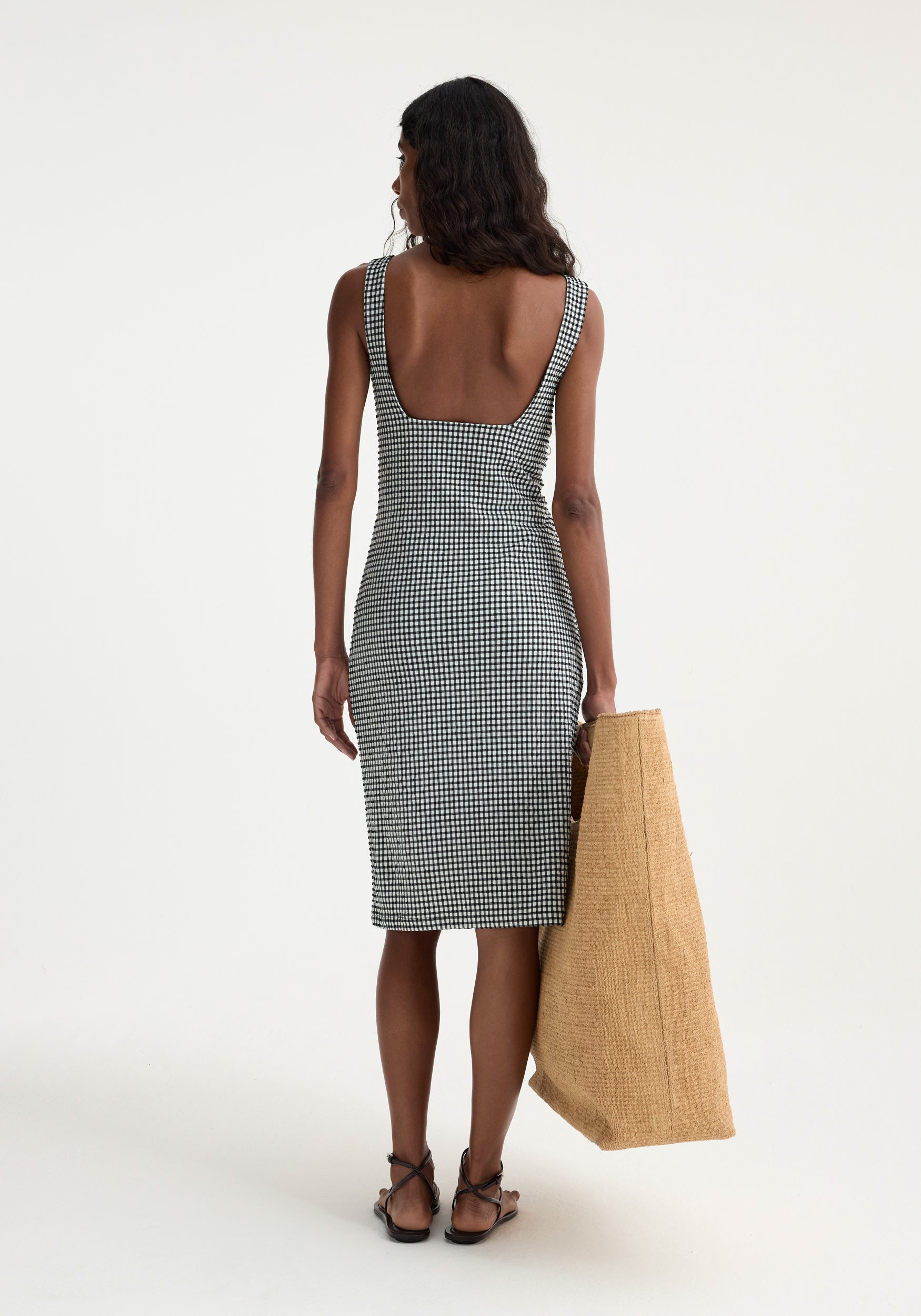 Mini Gingham Dress - Black Gingham Check