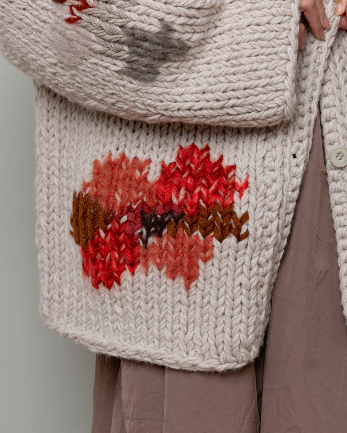 Flora Chunky Cardigan - Light Grey