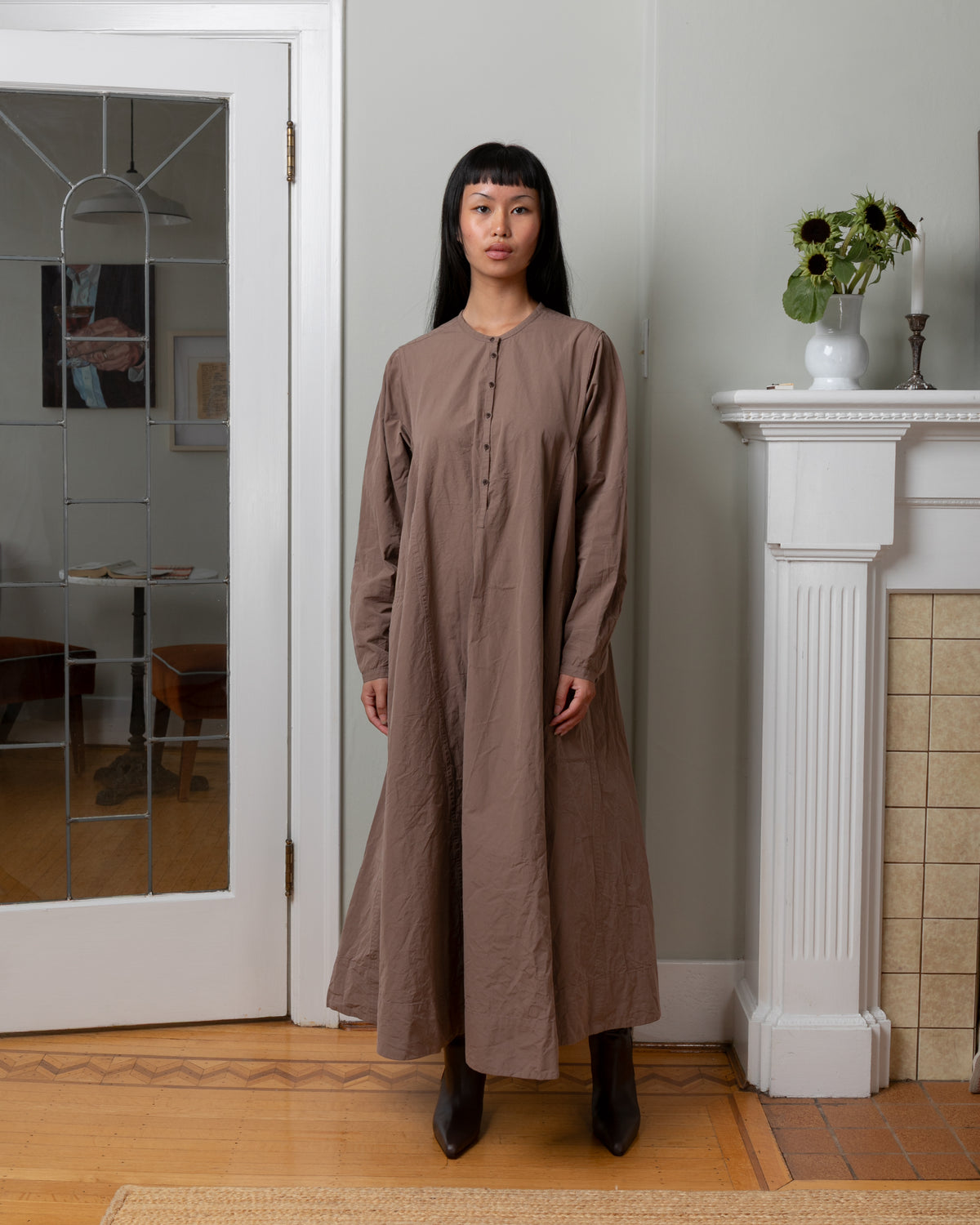 Harmony Paper Cotton Dress - Clay