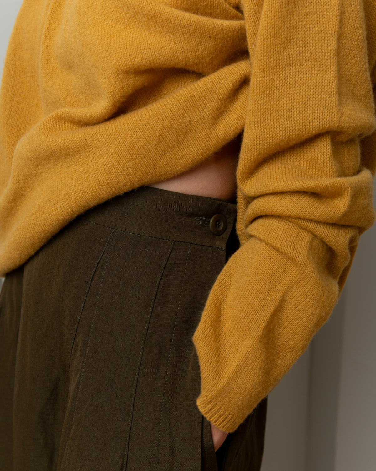 Aurelie Dry Wool Skirt - Khaki