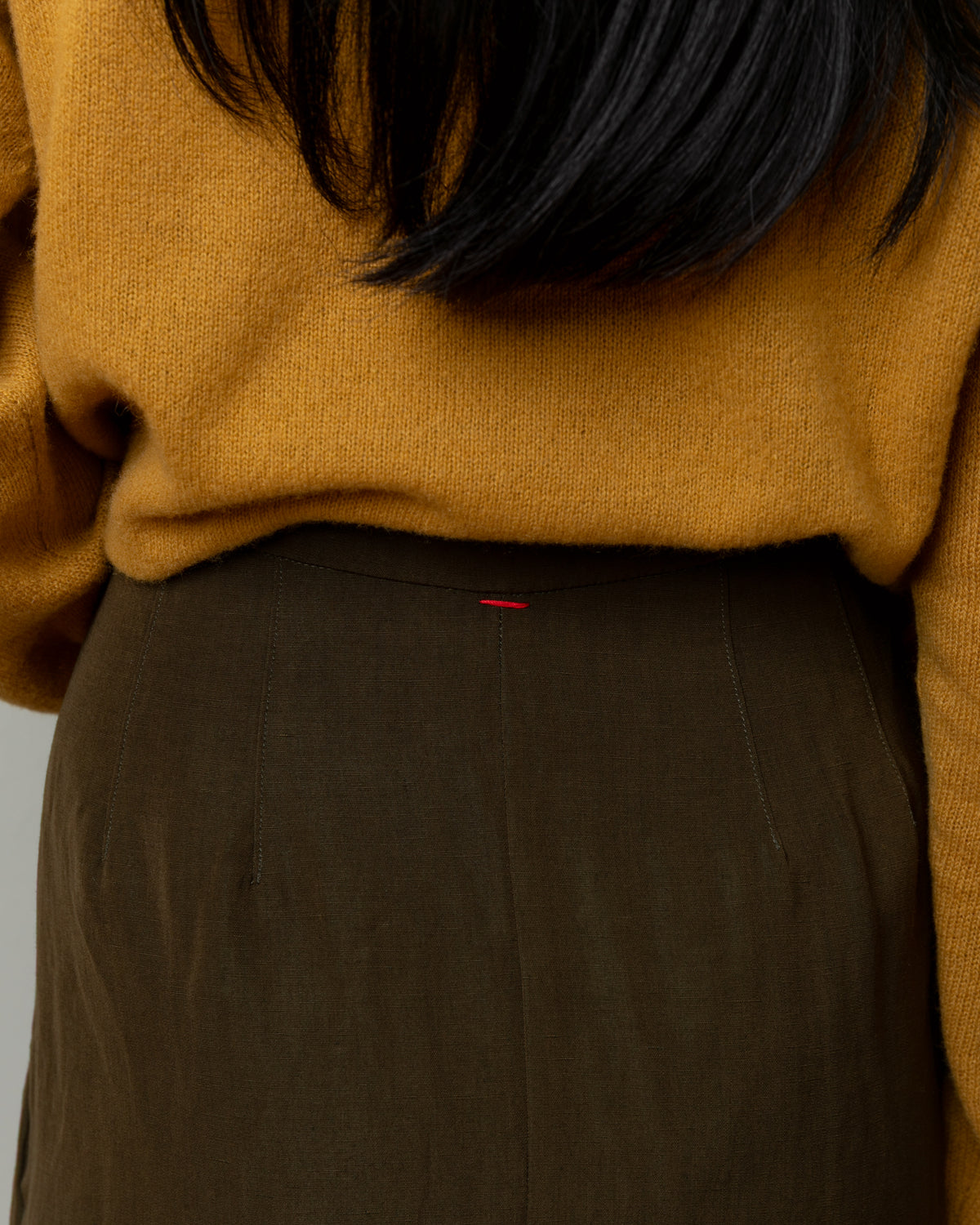 Aurelie Dry Wool Skirt - Khaki