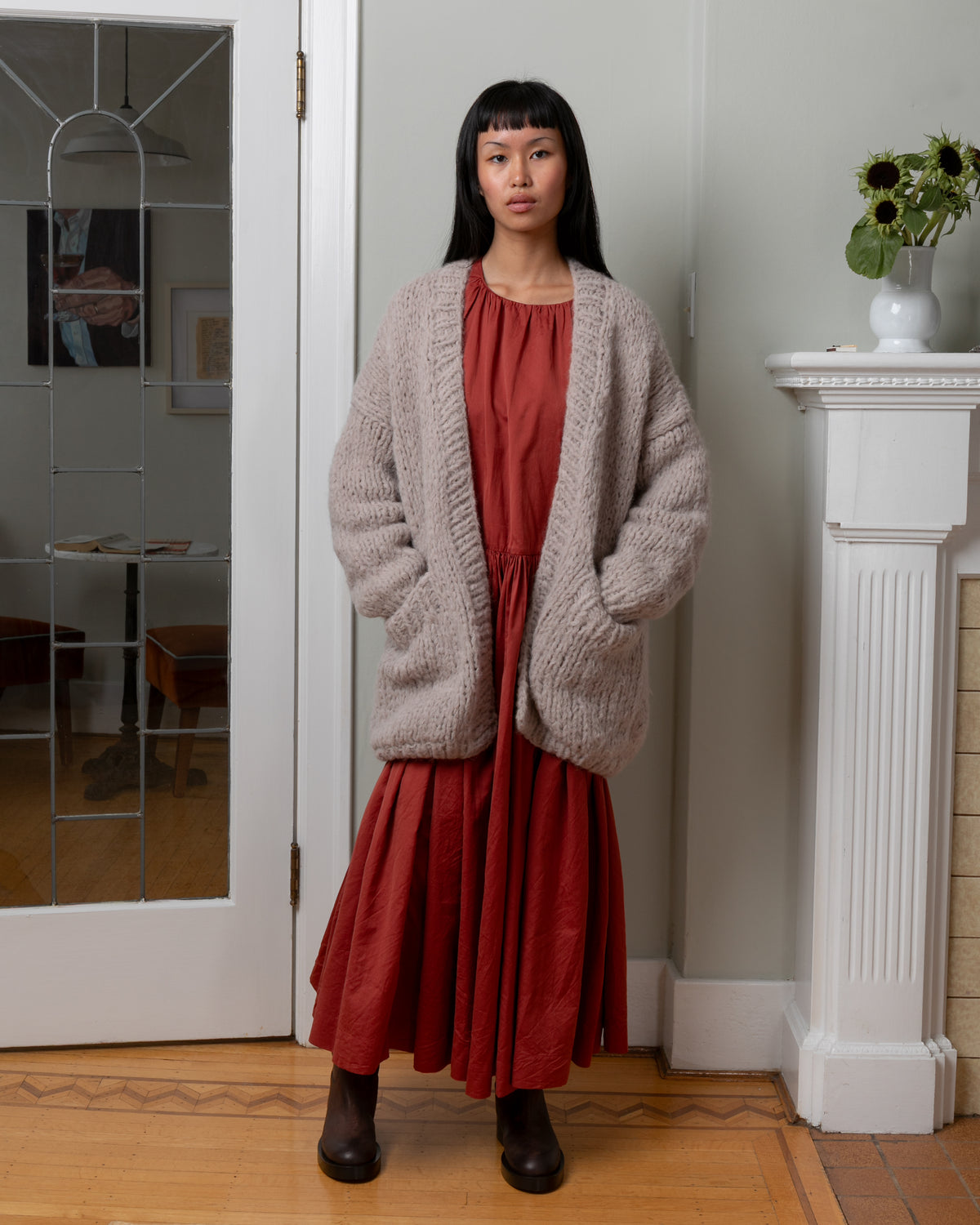 Casey Casey-Elsa Aplaca Brush Sweater - Beige-Sweaters-Boboli-Vancouver-Canada