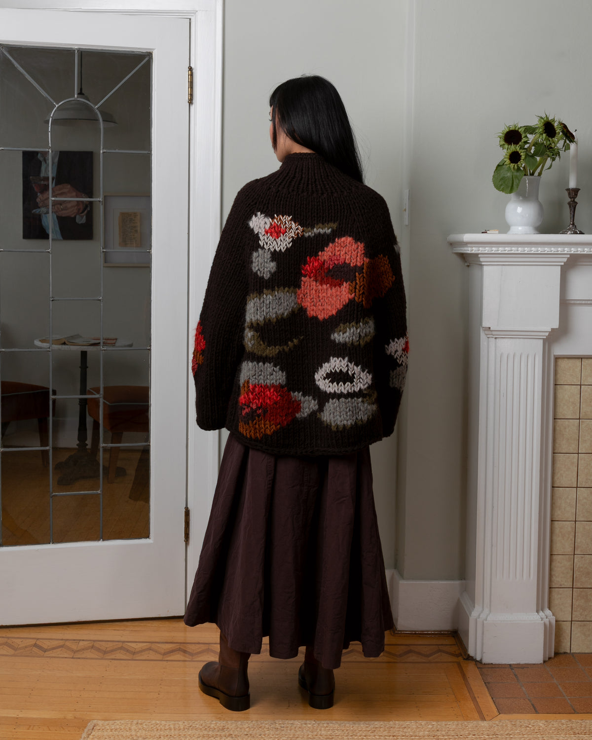 Flora Chunky Cardigan - Ebony