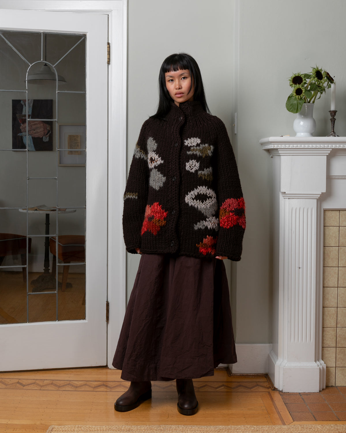 Flora Chunky Cardigan - Ebony