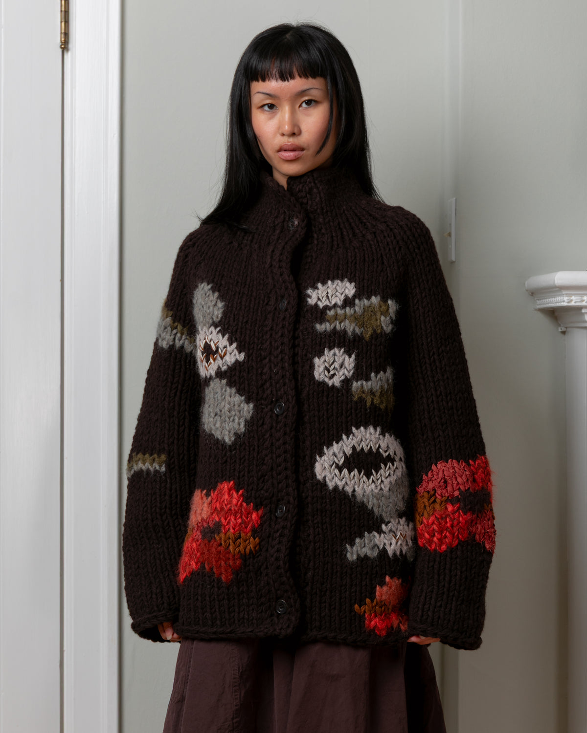 Flora Chunky Cardigan - Ebony