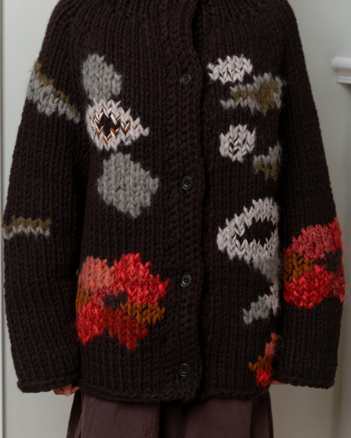 Flora Chunky Cardigan - Ebony