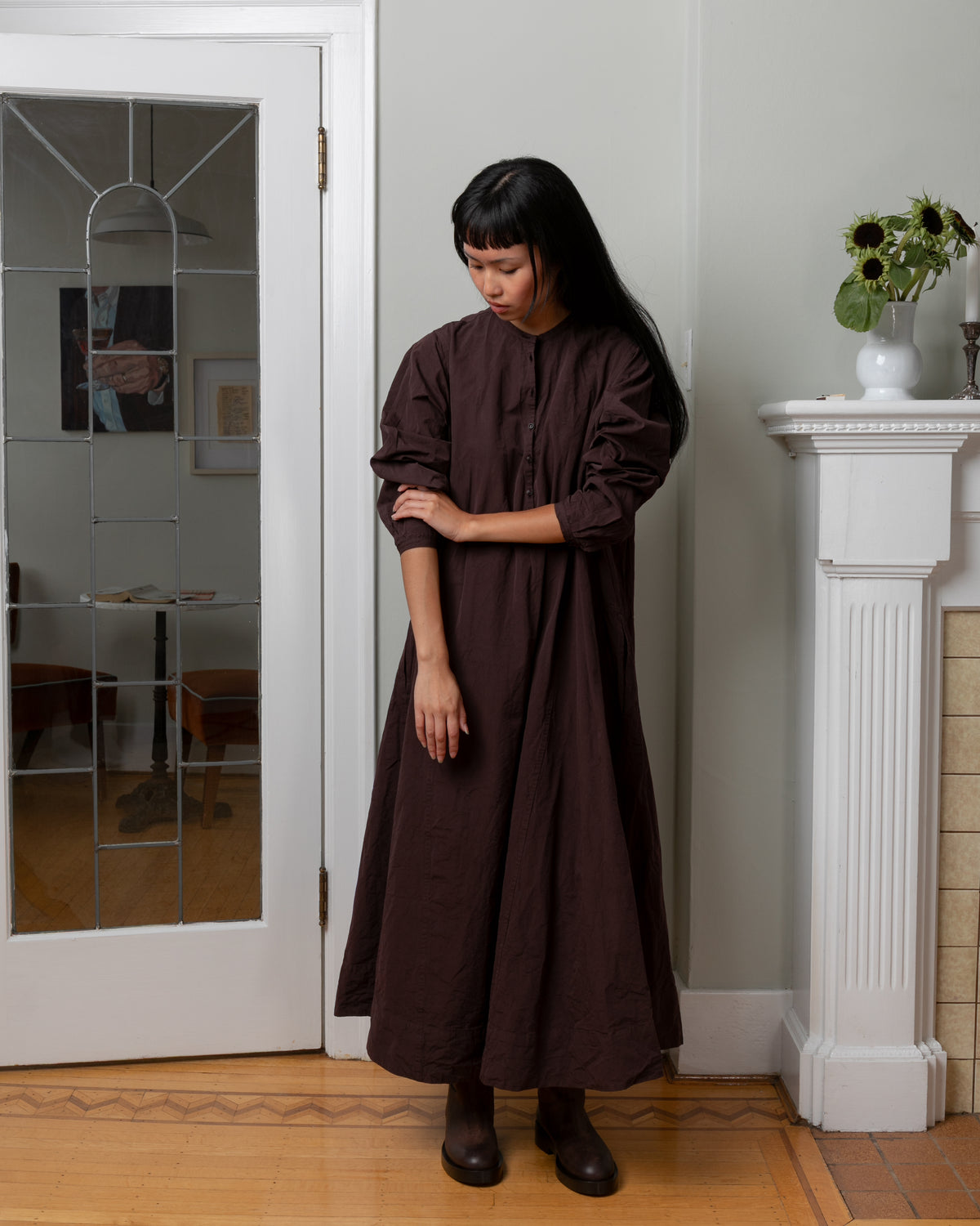 Harmony Paper Cotton Dress - Ebony