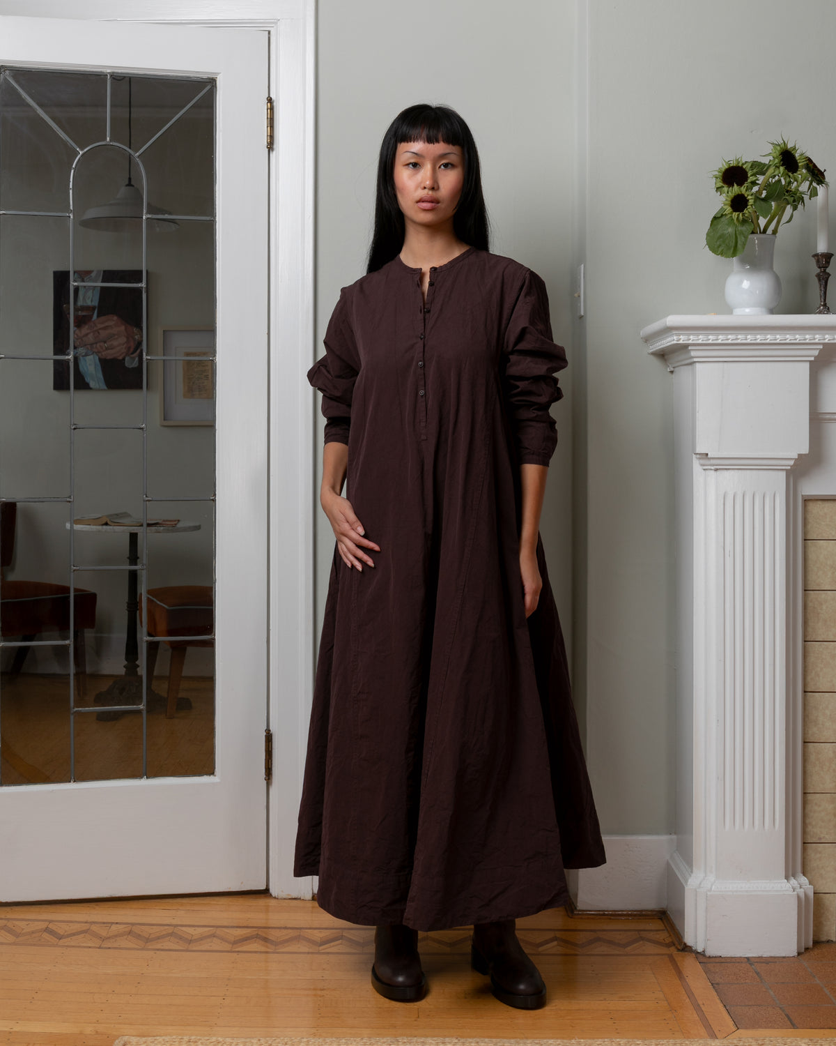 Harmony Paper Cotton Dress - Ebony