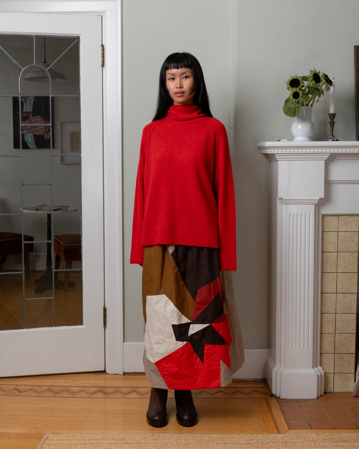 High Neck Jumper Sweater - Sangerine