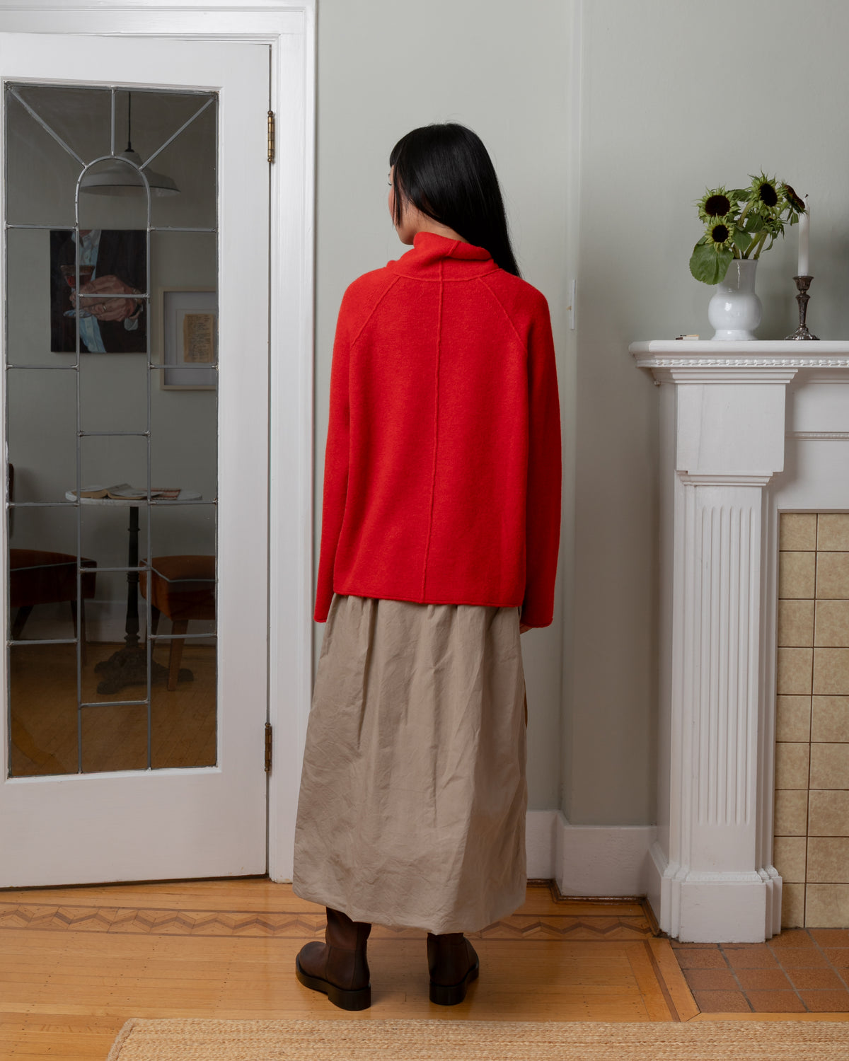 High Neck Jumper Sweater - Sangerine