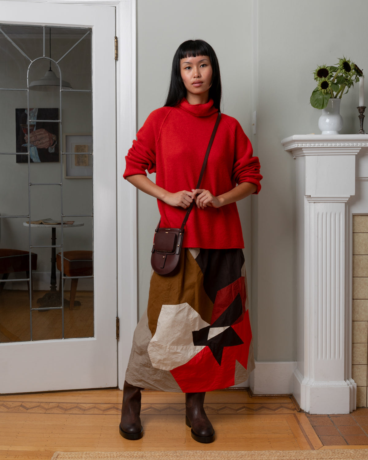 High Neck Jumper Sweater - Sangerine