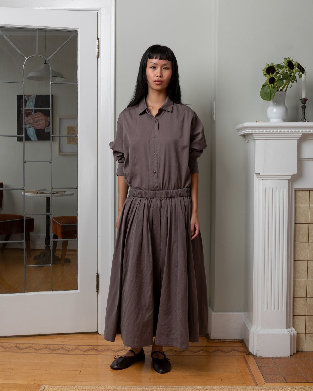 Pi Twill Cotton Shirt - Clay